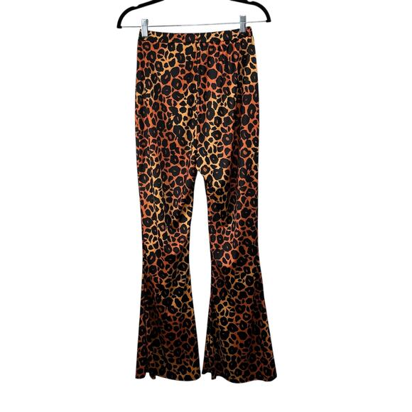 Wide Leg High Rise Leopard Cheetah Leggings Halloween Costume Adult Small/Medium - Picture 2 of 10